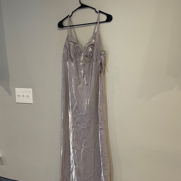 NWT Wild Fable Women's Size XL Iridescent Maxi Slip Dress Silver - Picture 4 of 9